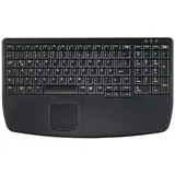 Active Key kompakte Tastatur mit Touchpad und Nummernblock, schwarz, USB, DE (AK-7410-GU-B/GE)