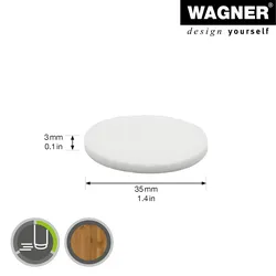WAGNER Softfilz Pads 4tlg. - Ø 35 x 3 mm, selbstklebend, weiß, als Filzgleiter, Schutzpads oder zum Basteln - 15123599