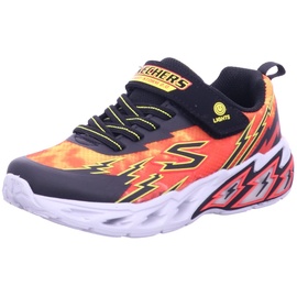 SKECHERS Light Storm 2.0 Sneaker, Black Textile/Synthetic/Red & Yellow Trim, 35