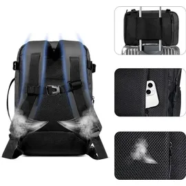 TECH-PROTECT Reiserucksack mit Platz für einen Laptop, 20l, Tech-Protect Defender S50, Schwarz