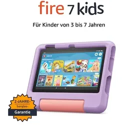 Amazon Fire 7 Kids Kinder Tablet (2022) WiFi 16 GB violette Hülle • ohne Werbung