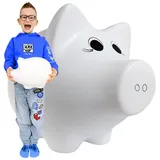 Keramik Spardose großes Sparschwein XL – traditionelle, große Schweinchen-Sparbüchse ohne Öffnung zum Zerschlagen, handbemalt, hergestellt in Polen, Geschenk für Kinder & Erwachsene