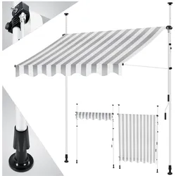 KESSER® Klemmmarkise mit Handkurbel Balkon, Balkonmarkise ohne Bohren, UV-beständig höhenverstellbar wasserabweisend , Sonnenschutz, Terrassenüberdachung , einfache Montage
