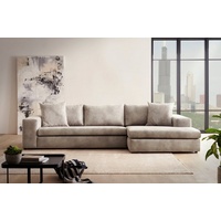 andas Ecksofa »SLEETLAND XXL in Samtvelours oder Vintage-Leder-Optik«, grau