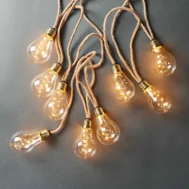 BUTLERS LED-Lichterkette Naturseil 4,6 m Braun