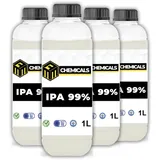 MRM CHEMICALS 4x Isopropanol 99 Reiniger Entfetter 1L 1 Liter, Elektronikreiniger Handy PC Auto