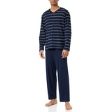 Schiesser Pyjama lang Zweiteiliger Pyjamaset, Blau (Dunkelblau 803), 48