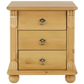 otto home Nachtkommode OTTO HOME "Tessin", beige (natur), B:45cm H:50cm T:38cm, Sideboards, aus massiver FSC-zertifizierter Kiefer, mit 3 Schubladen