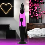 Lavalampe Schwarz Lila Pink, Lava Tisch Leuchte, Wohnzimmer, Jugendzimmer, Partykeller, H:42 cm, G9, Leuchtmittel inklusive, entspannend, Geschenkidee, Retro Lampe, JENNY