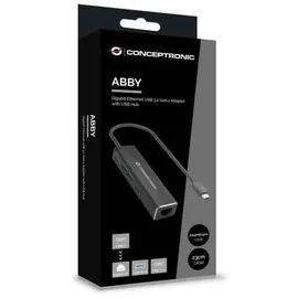 Conceptronic Adapter USB-C ->RJ45 Gigabit,2xUSB-C 2xUSB-A sw