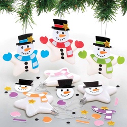 Schneemann Weihnachtskugeln in Sternform (pro Set 6) Bastelaktivitäten zu Weihnachten