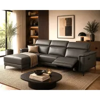 OTTO home Ecksofa LUND, L-Form, 261cm, man. o. elektr. Relaxfunktion (mit USB-A), und Kopfteilverstellung schwarz