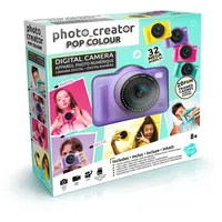 CANAL TOYS C Toys Digitalkamera für Kinder, Doppelobjektiv – kompakte Mini-Kamera Violett mit Selfiemodus für 8 Jahre – 32 Megapixel, LCD-Display, 20 Rahmen und 5 Filter, SD-Karte 4 GB inklusive
