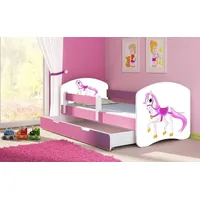 Luxusbetten24 Kinderbett Dream mit verschiedenen Motiven Pony - Rosa