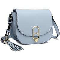 Miss Lulu Schultertasche Damen Umhängetasche Cross Body Bag Modern Mit Reißverschluss Quaste Urlaub Shopping (Blau)
