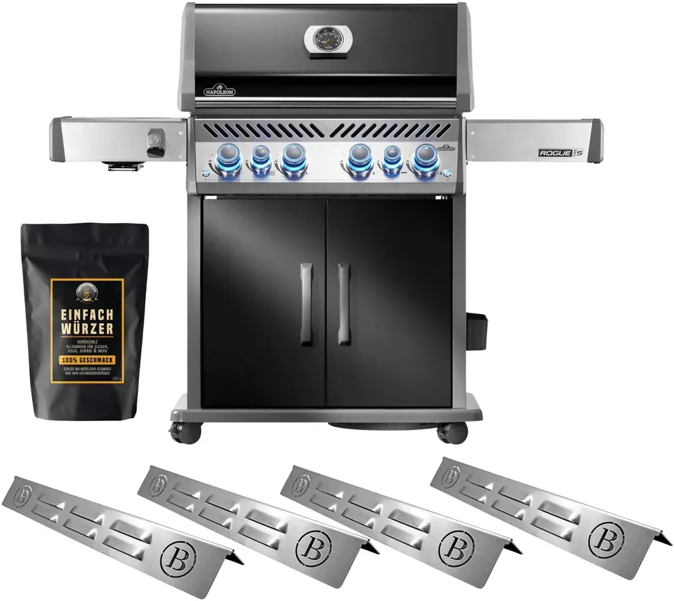 Einfach Grillen Bundle - Napoleon Napoleon Rogue PRO-S 525 schwarz inkl. Einfach Würzer und BABOSSA Flammschutzblechen