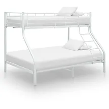 vidaXL Etagenbettgestell Weiß Metall 140x200 cm/90x200 cm