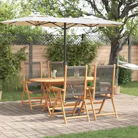 vidaXL Garten Essgruppe 5-tlg. Grau