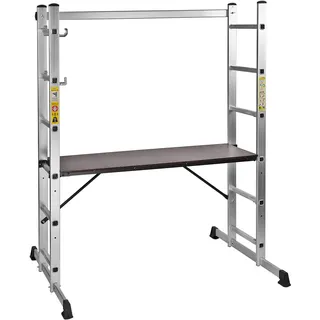 DEMA - 3in1 Alu Gerüstleiter Leiter Fahrgerüst Arbeitsgerüst Kleingerüst Arbeitsbühne