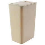 Push-Lid Küche Mülleimer 8 Liter mit Deckel Kunststoff (PP recycelt) BPA-frei für Wohnzimmer WC Müll Büro Papierkorb Beige