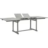 vidaXL Gartentisch 160-240 x 100 x 75 cm Massivholz Akazie Grau