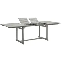 vidaXL Gartentisch 160-240 x 100 x 75 cm Massivholz Akazie Grau