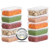 uandu home Frischhaltedose Gefrierbox Set, Frischhaltedosen mit Deckel, Tiefkühldosen Set, (Vorratsdosen mit Deckel, Deli Container, BPA-frei Kunststoff), Vorratsdosen für Gefrierschrank, Gefrierdosen, Gefrierbehälter weiß