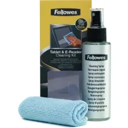 Fellowes Tablet und E-Reader Reinigungsset 9930501 , 1 Set = 120 ml Bildschirm-Reinigungsspray und ein Mikrofasertuch