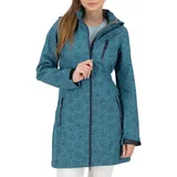 DEPROC activ Deproc Active Damen Mit Abnehmbarer Kapuze Übergangsjacke Kurzmantel Shelby Long Softshellmantel, Navy, 44 EU