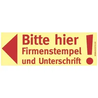 Bizstix Haftnotizen "Bitte hier Firmenstempel und Unterschrift' 5 Stk.)