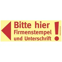 Bizstix Haftnotizen "Bitte hier Firmenstempel und Unterschrift' 5 Stk.)
