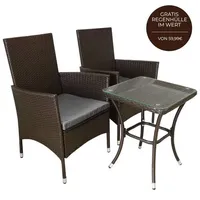 Jardí Rattan Bistro Set Braun