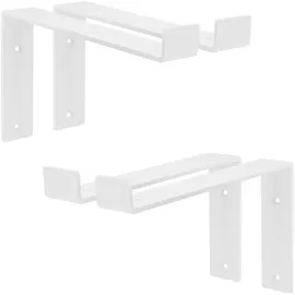 ML-Design 4 Stück Regalhalterung 25x4x14,5 cm Weiß aus Metall 10 Zoll L-Form