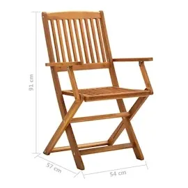 vidaXL Klappbare Gartenstühle 45,5 x 91 x 91 cm braun 2 St.