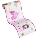 A.S. Création Bordüre Little Stars Borte Prinzessin 5,00 m x 0,17 m bunt rosa Made in Germany 358531 35853-1