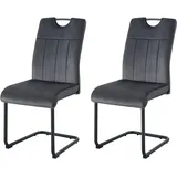 xonox.home Schwingstuhl Lisa 2er Set anthrazit schwarz B/H/T: ca. 43x98x61 cm – anthrazit, schwarz