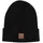 URBAN CLASSICS Leatherpatch Long Beanie schwarz
