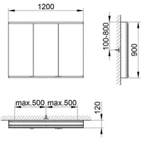 Keuco Royal Modular 2.0 Spiegelschrank 800321121000200 1200 x 900