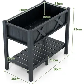 Costway Hochbeet 86 x 45 x 73 cm Schwarz