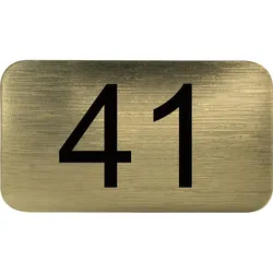 Nummernschild selbstklebend, 35 x 20 mm, Type 41, Kunststoff gold metallic