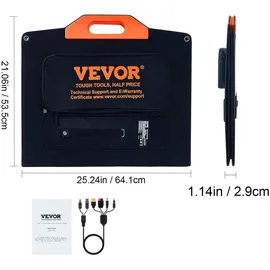 Vevor 200W Solarpanel Kit 18V monokristallinen Solarmodul wasserdichte ETFE-Oberfläche (IP67) Solaranlage Umwandlungsrate von 23% inkl.4-in-1-MC4-Adapterkabel Ideal für Wohnmobile Yachten Zuhause