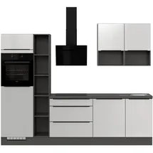 Impuls Küchen Küchenzeile 280 cm Weiß Hochglanz