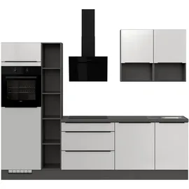 Impuls Küchen Küchenzeile 280 cm Weiß Hochglanz