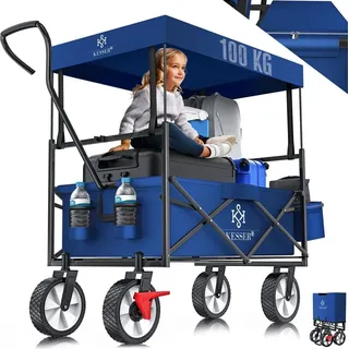 Kesser Bollerwagen faltbar mit Dach blau/navy