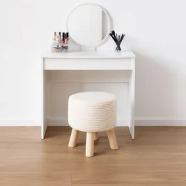 Relaxdays Hocker Cord, Beige,Hellbraun