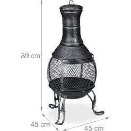 Relaxdays Aztekenofen Ø 89 cm Grau