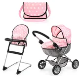 Bayer Design 13730AB Puppenwagen Rosa/Grau