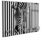 DEQORI Schlüsselbrett 'Zebra im Streifenrausch', (1 St), Schlüsselhalter Schlüssel Haken Schlüsselboard modern Schlüsselleiste schwarz