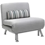 Homcom Klappbarer Schlafsessel, grau Schlafsofa Klappmatratze Faltmatratze Gästebett