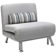 Homcom Klappbarer Schlafsessel, grau Schlafsofa Klappmatratze Faltmatratze Gästebett